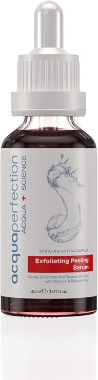 Acqua Perfection 10% AHA + 2% BHA Renewing & Revitalizing and Skin Tone Synchronizer Red Exfoliating Exfoliating Serum (Effective in Pore and Dead Cell Cleanser) 30ml, Skin Smoothing Effect