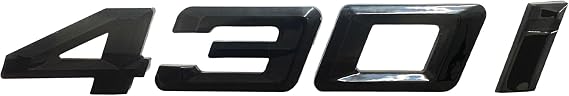 430i Emblem Decal Car Numbers Letters Decal Plating Badge 3D Metal Style Fit for BMW 430i Accessories Black