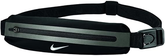 NIKE Unisex Slim Waistpack, Black/Silver, One Size EU