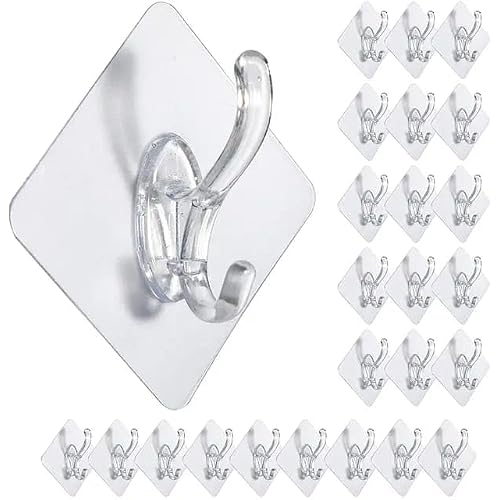 Orret Home 6 Self Adhesive Transparent Hanger Hanger Towel Holder, Adhesive Strong Transparent Hanger 6