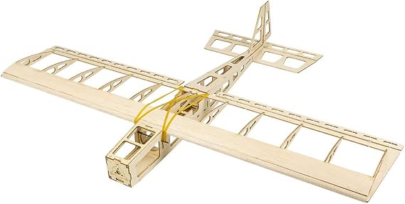 Balsa Wood Airplane R03 STICK-06 Model Aircraft, 580mm Wingspan Laser Cut Unassembled Flying Model Aircraft to Build, DIY RC Airplane Kit for Adults Beginners (KIT+Motor+ESC+Servos+Covering)