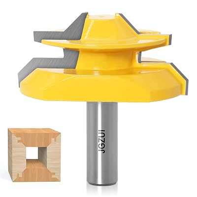 45 Degree Lock Miter Router Bit 12 Inch Shank.Woodworking Tools Joint Router Bits,Wood Milling Cutter Glue Joint Tools Set 12inch Shank, 2-34