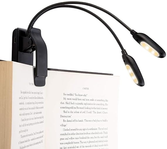 Rechargeable Book Light for Reading in Bed, 3 Color3 Brightness Eye-Protecting Modes, Clip on Reading lamp, Long Battery Life, 4-Level Power Indicator, Book Lamp for Kids,Studying