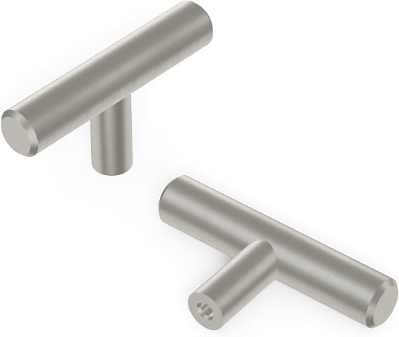 Hickory Hardware 1 Pack Solid Core Kitchen Cabinet Knobs, Luxury Cabinet and Dresser Knobs, Handle Pulls for Doors & Drawers, 2-3/8 Inch, Stainless Steel, Bar Pulls Collection