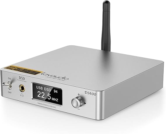 1Mii DS600 HiFi Audio DAC, Hi-Res Bluetooth Receiver LDAC AptX HD, USB DAC for Home Stereo, AV Receiver or Amplifier, DSD512 32Bit/768Khz, Dual ES9038Q2M XMOS, Headphone Amplifier 3.5mm AUX/RCA Out