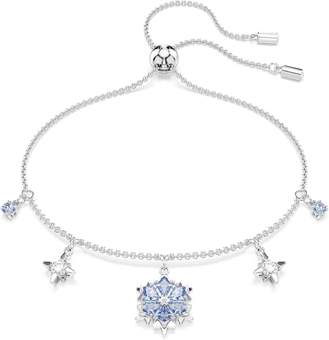 Swarovski Magic bracelet, Snowflake, Blue, Rhodium finish