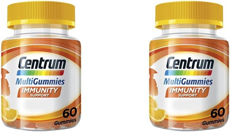 Centrum Multigummies Immunity Support Orange, 60 Gummies Packaging May Vary Pack of 2