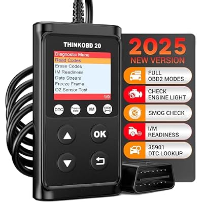 THINKCAR OBD2 Scanner ThinkOBD 20 Code Reader, Clear Engine Fault Light, OBD Reader with Reset EVAPO2 Sensor Test IM Readiness Live Data Diagnostic Scan Tool for All OBDII Cars Since 1996