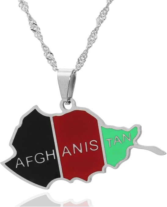 PEAS Fashion Jewelry Necklace Stainless Steel Afghanistan Map Necklace