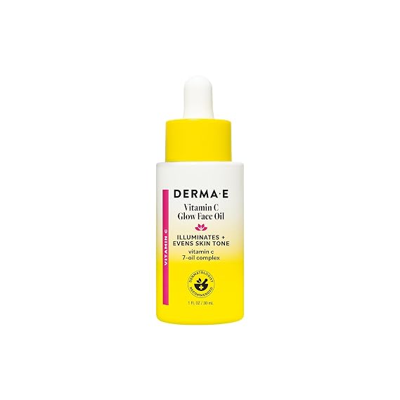 Derma E Vitamin C Glow Face Oil, 1 Fl Oz Vitamin C Oil with Turmeric