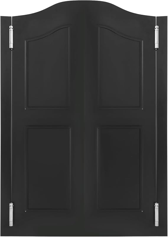 Swinging Doors Saloon Doors Pine Wood Partition Door with Stainless Steel Hinges 29.92 * 42.12in Easy Installation Half Bar Door for Houses, Kitchens, Cafes, Clubs (2-Half, Black)