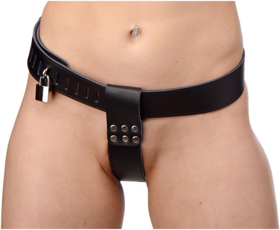 Strict Leather Adjustable Female Chastity Belt, Black, AD780