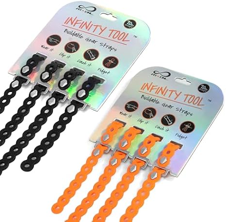 MODL Infinity ToolTM 8-Pack (4 Black, 4 Neon Orange) for Camping, Travel & EDC