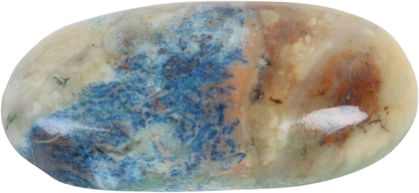 REAL-GEMS Natural Green Agate 23.5 Ct. Crystal Healing Oval Cabochon Loose Gemstone AXC-584