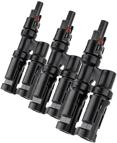 Solar Panel Connector 2 to 1 2 Way Solar Panel Splitter 1000V FMM+MFF Y Branch Solar Panel Parallel Connectors for Parallel Connection Between Solar Panels (5 Pair 2 to 1) (Pack of 3)
