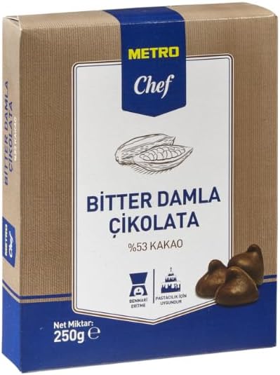 Metro Chef Damla Çikolata (250 Gr, Bitter)