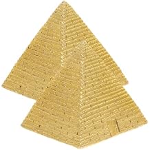 VOSAREA 2pcs Mini Pyramid Model Vintage Egyptian Pyramid Figurine Statue World Famous Building Sculpture Desktop Feng Shui Ornament Egypt Souvenirs Zen Sand Garden Accessories