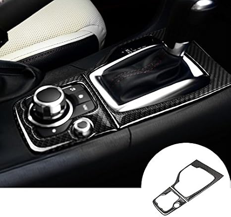 Gear Shift Panel Cover for Mazda 3,Interior Center Console Gear Box Cover Trim for Mazda3 Accessories 2014-2016,Soft Carbon Fiber