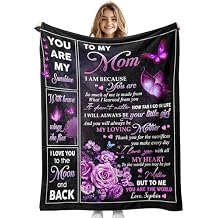 JML Gift for Mom Blanket, Personalized Mothers Day Birthday Gift for Mom from Daughter Son, Custom Blanket with Name, Soft Flannel Fleece Throw for Mommy, Grandma, Wife Anniversary Family Day