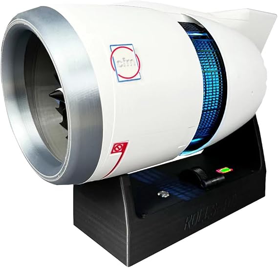 Simulated Functional Turbofan Engine Model Kit, 3D Printed Functional Nacelle Thrust Reverser Turbofan Engine Model, Finished Version