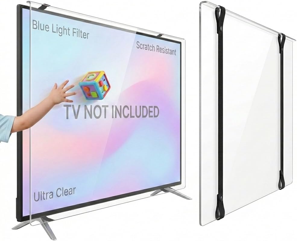 55 Inch TV Screen Protector (TV NOT INCLUDED), Blue Light, Scratch-Resistant, Ultra-Clear, TV Display Protector Fits LED, LCD, OLED, QLED TVs