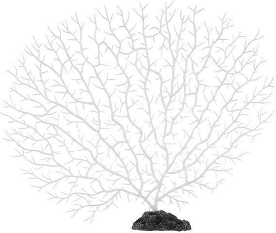 Tree Shape Resin Coral Aquarium Decoration, Resin Lifelike Undersea Water Plants, Simulated Coral Ornaments Fish Tank Landscape Decoration(M,white)