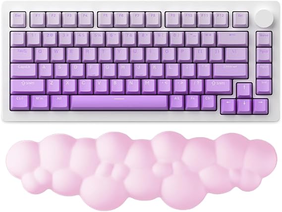 GoLite Bulut Şekilli Klavye Bilek Desteği Ergonomik & Konforlu Memory Foam Kaymaz Taban Bilek Yastığı (Pembe)