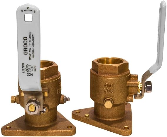 1-1/4" Bronze Tri-Flanged Ball Valve/Seacock