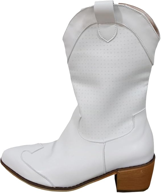 Women's Western Cowboy Boots Faux Leather Ankle Boots Classic Chunky Heel Slip On Booties 2025 Western Booties