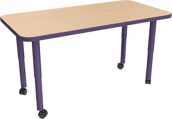 Sprogs Accent Series Preschool Rectangle Adjustable-Height Mobile Collaborative Activity Table