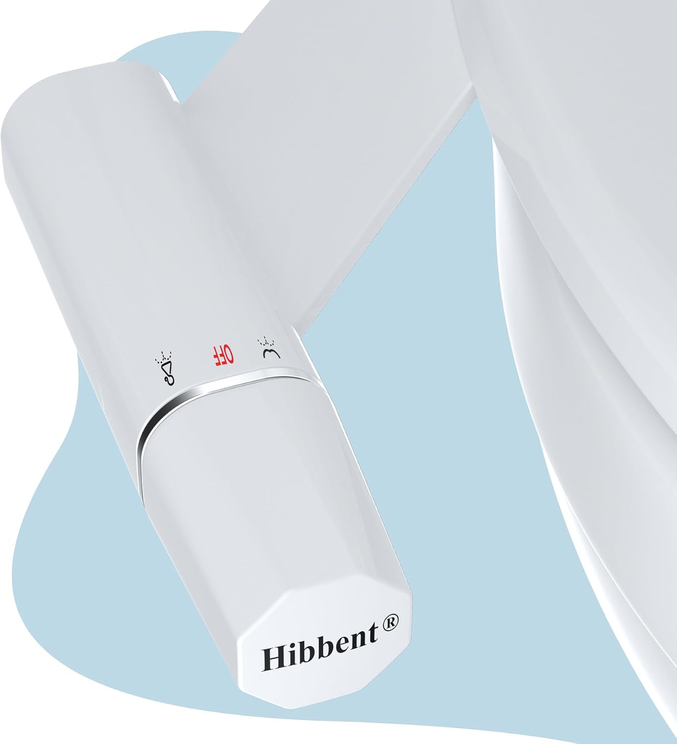 Hibbent Bidet Attachment with Freshwater - Slim Non-Electric Bidet Insert for Toilet with Double Nozzles Bidet Toilet Attachment Saves Paper Easy Control Toilet Attachment Butt Shower White