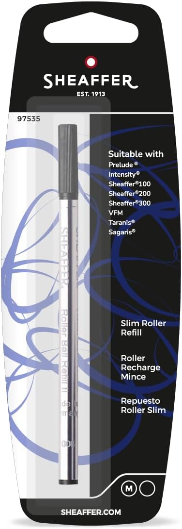 Sheaffer Slim Rollerball Refill - Black Medium - Blister Card
