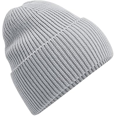 Beechfield Cuffed Oversized Beanie One Size Light Grey