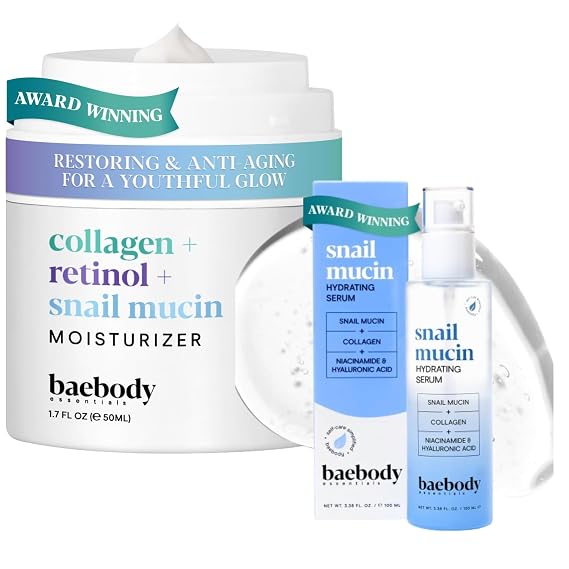 Baebody Collagen Retinol Snail Mucin Moisturizer & Serum Bundle