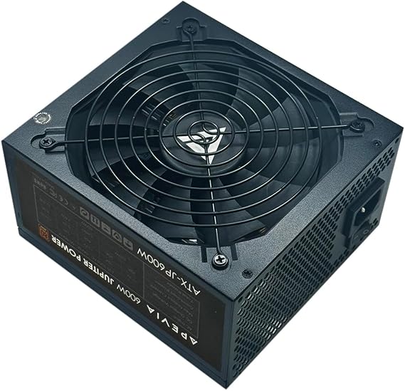 Apevia ATX-JP600W Jupiter 600W 80 Plus Bronze Certified Active PFC ATX Gaming Power Supply, Supports Dual/Quad Core CPUs, SLI/Crossfire/Haswell,