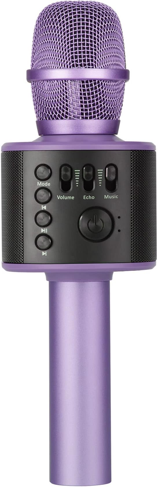 Wireless Bluetooth Karaoke Microphone with Built-in Speakers + HD Recording, Portable Handheld Mic | Lilac