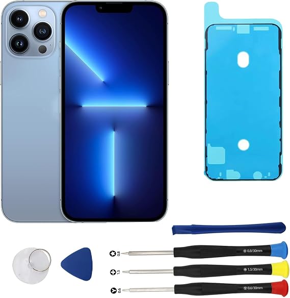 Back Glass Replacement Kit with Tools for iPhone 13 Pro Max,Rear Cover Glass Repair Set Compatible with iPhone 13 Pro Max (Blue)