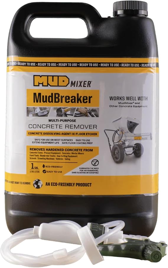 Mud Mixer MudBreaker Multi-Purpose Concrete Remover and Dissolver, Ready to Use, 1 Gallon