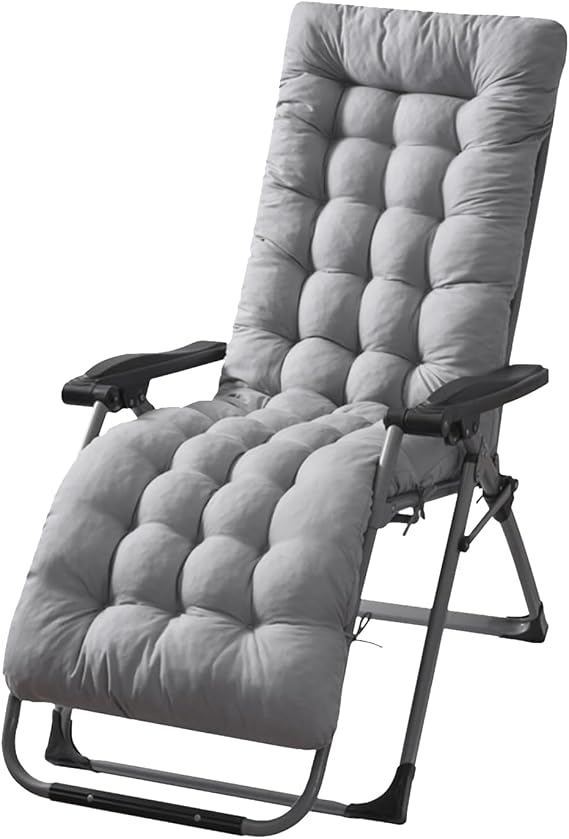 Lounge Chair Cushion, 67in x 22in Soft Thicken Recliner Chair Pad Rocking Seat Cushion with Tie, Zero Gravity Lounge Chair Cushions for Patio Pool, Grey