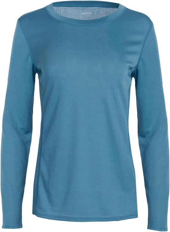 Polarmax Women's Double Layer Crewneck - Warm Moisture-Wicking Relaxed Fit Midweight Long Sleeve Thermal Underwear Top, Cross Country Blue, Large