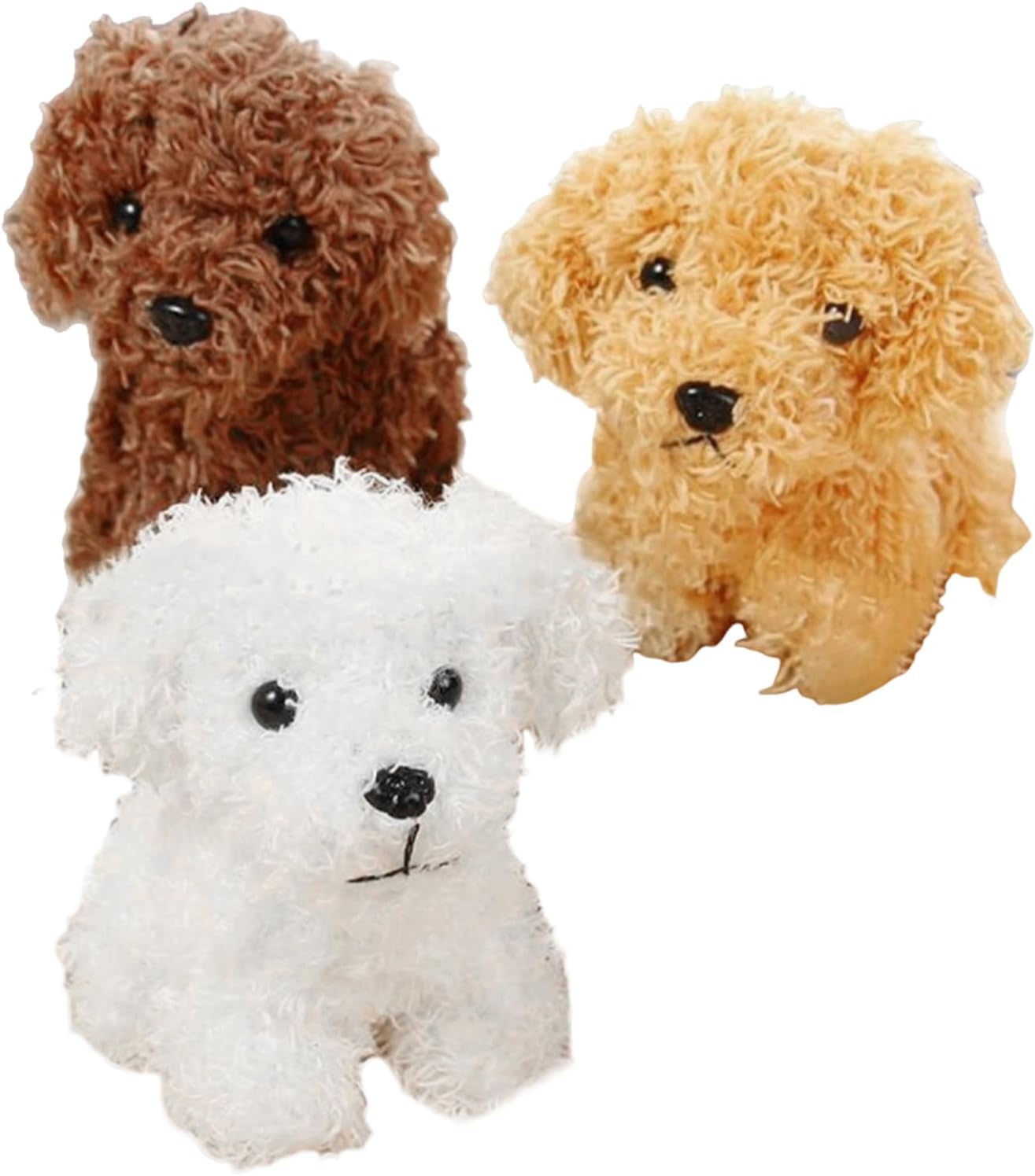 Copbopwn 3Pcs Small Stuffed Dog Toys, 4.8 Inch Mini Plush Puppy with Keychain, Soft Cuddly Animal Toys, Cute Dog Plushie Dolls for Birthday Party Favors, Travel Companions