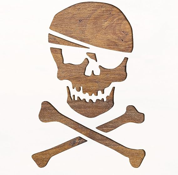 Pirate Skull and Crossbones Stencil 19x13 Inch Large Reusable Mylar Template for DIY Crafts Painting Walls Wood Fabric and Party Decor
