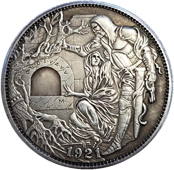 Copy U.S Hobo Morgan Dollar Coin Holy Grail Knight Templar Crusade 1921 Silver Plated Replica Commemorative