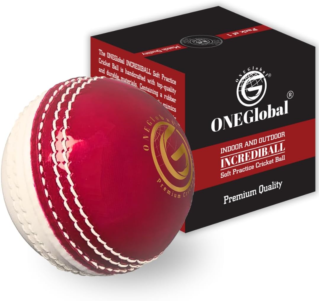 ONEGlobal Incrediball Soft Practice Cricket Ball | Outdoor & Indoor Rubber Cricket Ball With Core & Stitched Seam | For Practice, Honing Skills & Family Fun