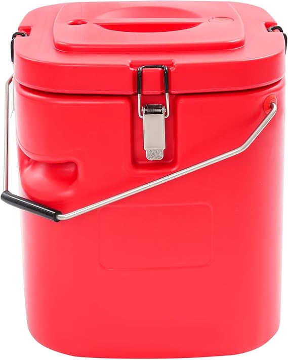 Commercial Hot or Cold Food Container, Insulated Soup Container with Handle, Coffee Boxes,Thermo Hot Box for Catering,Food Cooler Jar with 4 Buckles, (20L/5.28 Gallon,Red)
