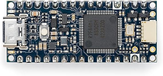 Arduino Nano R4 with Headers [ABX00143] - Compact Renesas RA4M1 Microcontroller Board, Pre-Soldered for Breadboarding, Qwiic Connector, Programmable RGB LED, Compatible IDE
