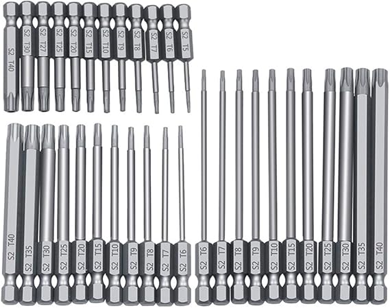 33pcs Security Bit Set Tamper Proof Torx Spanner Screwdriver Star Hex Holder new (100)