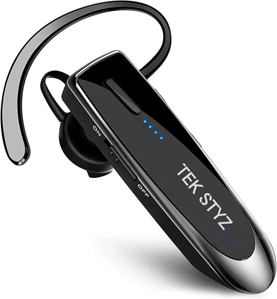 Bluetooth 5.3 Headset Compatible with Techno Pop 5 Wireless Earpiece, IPX5 Waterproof, Dual Microphones, Noise Reduction, 60 Days Standby + 22Hrs HD Talk Time!