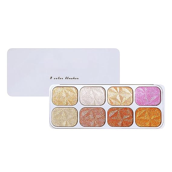 8 Colors Highlighters Makeup Palette For Face Highlighters & Luminizers Profesional Gold Highlighter Cheek Diamond Shimmer Glitter Contour Bronzer And Eyeshadow Palette