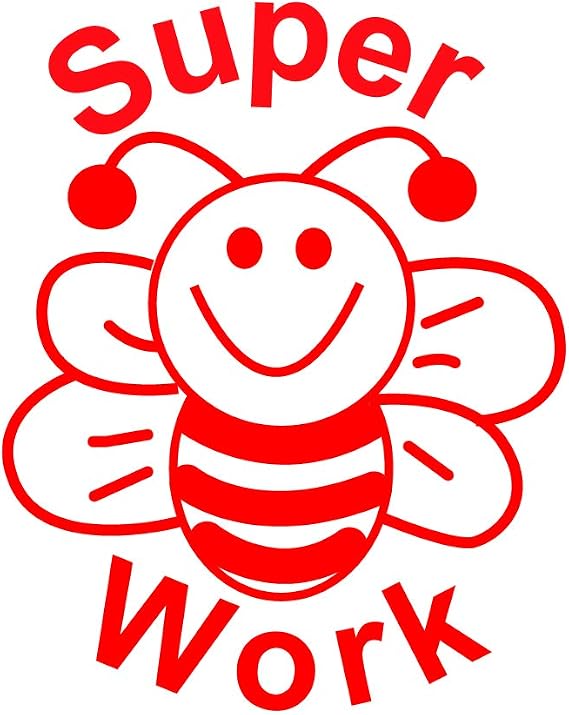 SuperStickers Stamper Solutions Super Work Bee Inked Stamper,Red